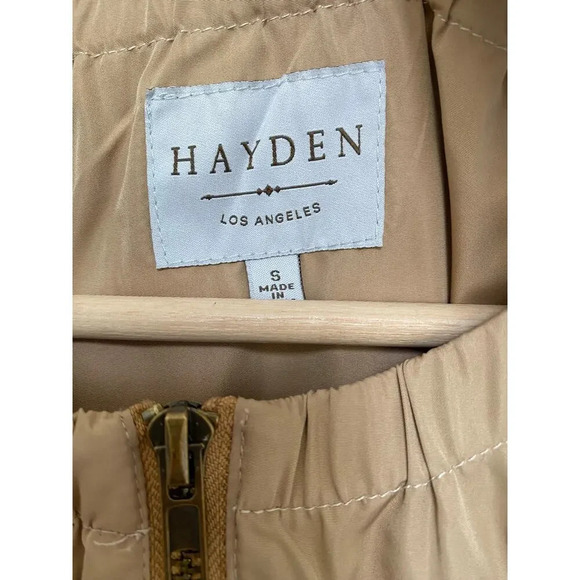 Hayden Los Angeles Color Block Peplum Windbreaker Jacket Small Navy Tan Maroon - Picture 5 of 8